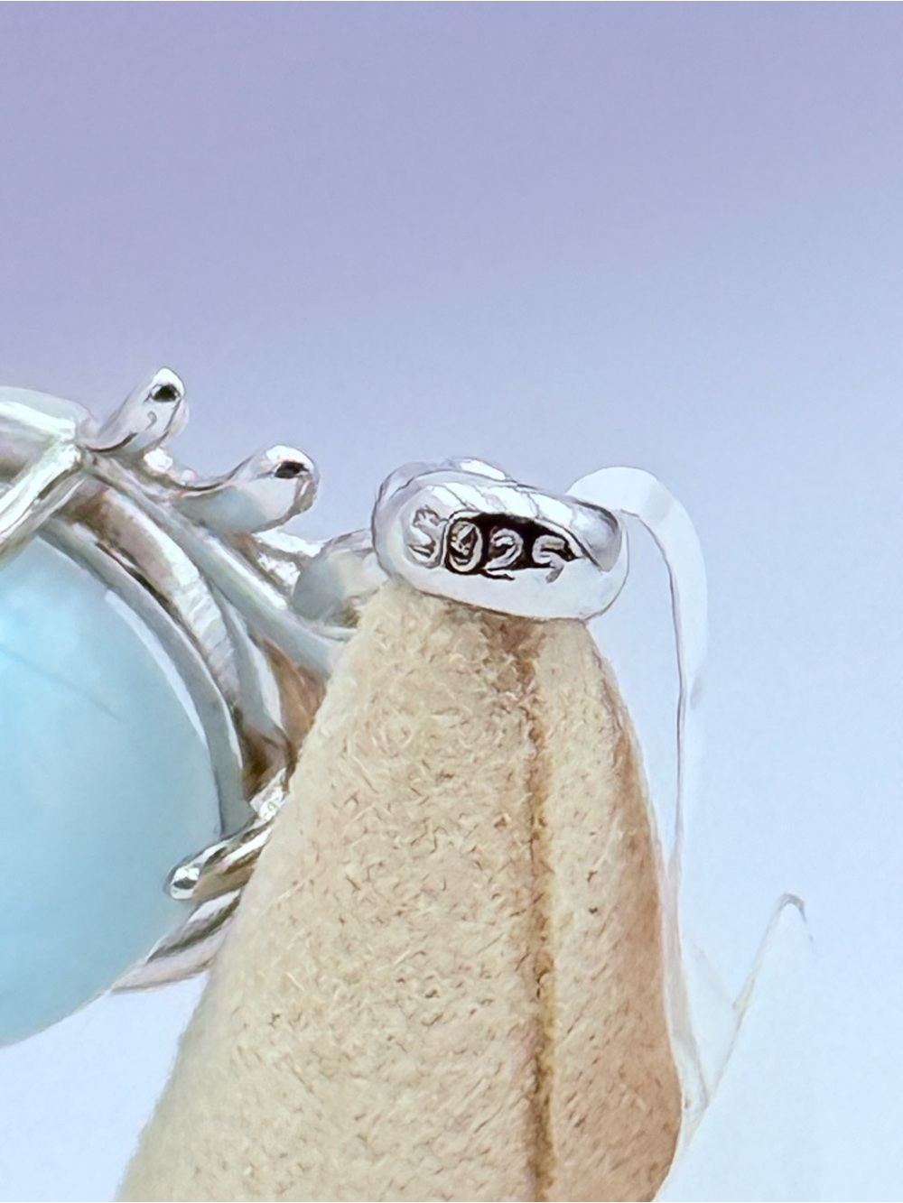 Genuine Larimar Sterling Silver 925 Pendant - Ocean Blue - NWT - Picture 5 of 7